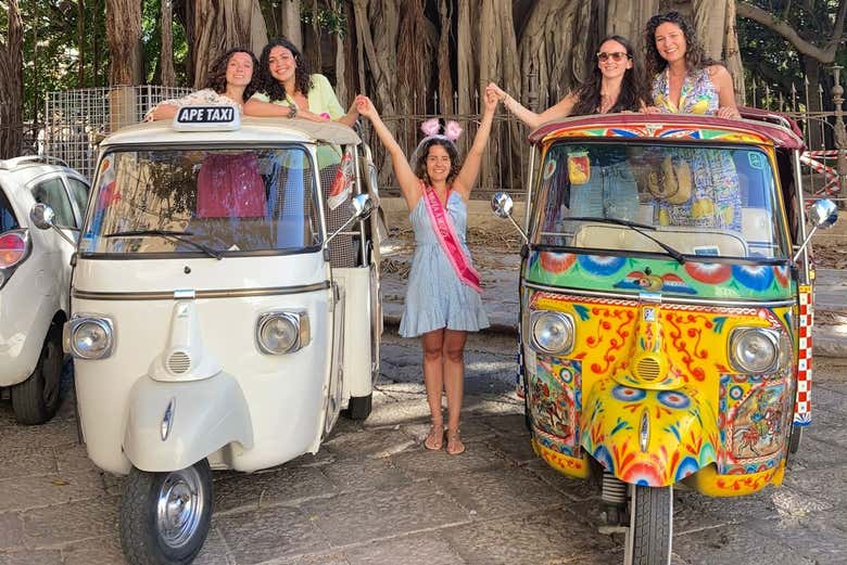 Momento da foto durante o tour por Palermo!