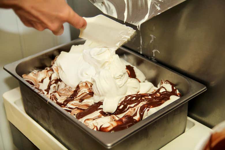 Delicioso sorvete de stracciatella