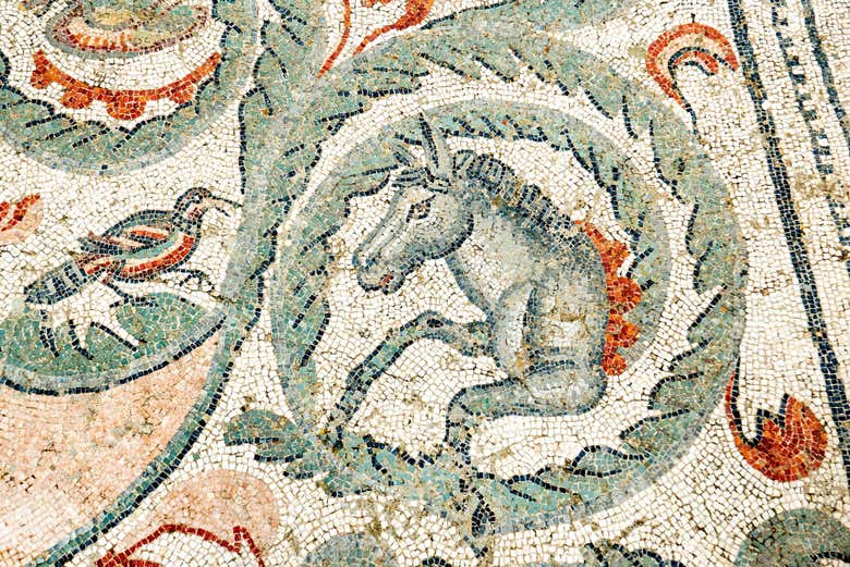 Animales en los mosaicos de la villa