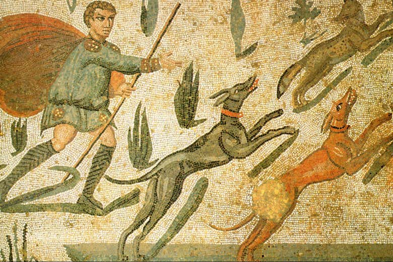 Particolare di un mosaico della villa