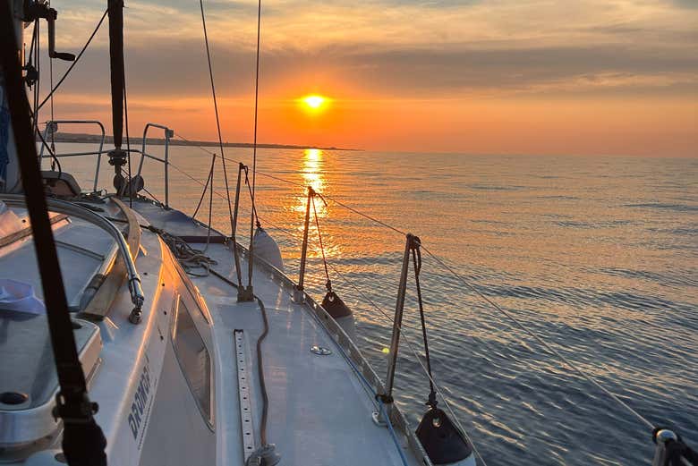 O mar Adriático ao entardecer