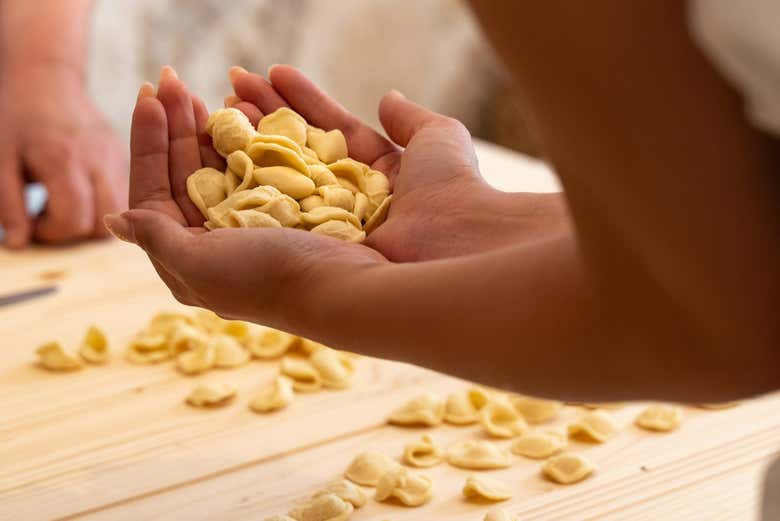 Preparando la pasta de la receta