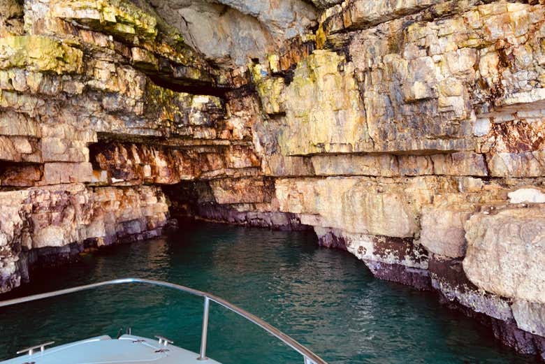 Entering a grotto