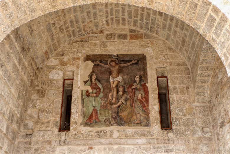 Toile de la crucifixion à l'Arc Marchesale