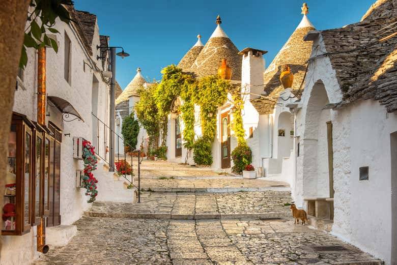 As ruas de paralelepípedos de Alberobello