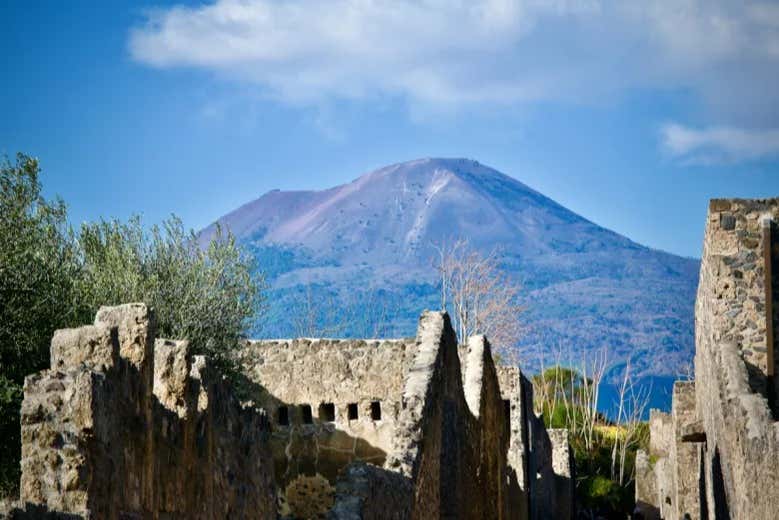 Admiring the view of the volcano