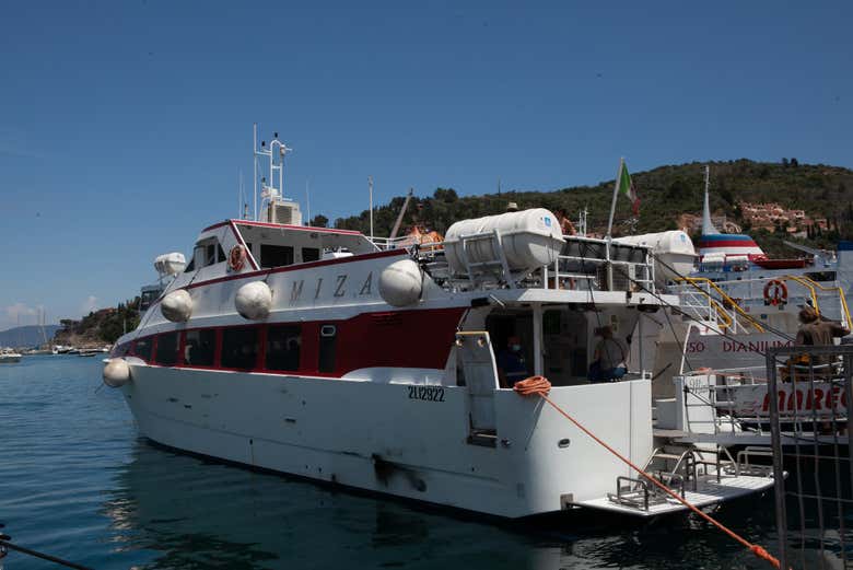 A punto de comenzar el crucero por la isla Giglio y Argentario