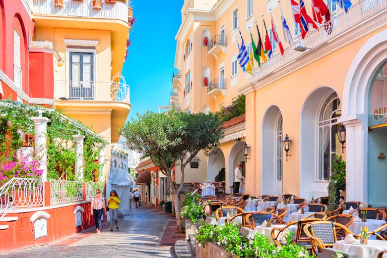 Ruas dos bares, em Capri