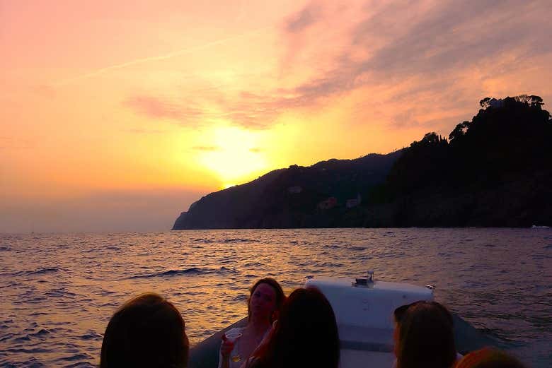 Atardecer desde la lancha