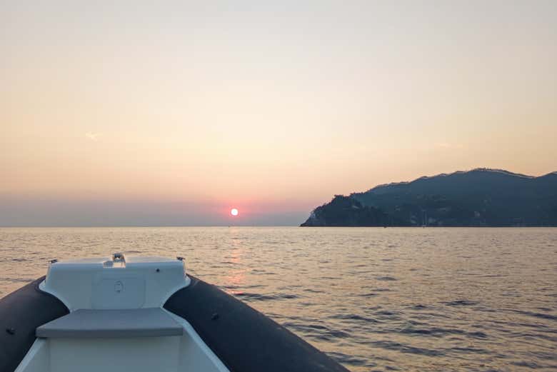 Vistas del atardecer desde el barco