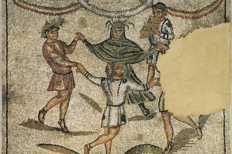 Mosaico de la Danza de los Genios de las Cuatro Estaciones