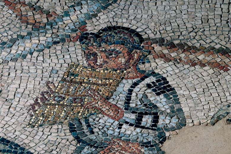 Detalhe de um dos mosaicos