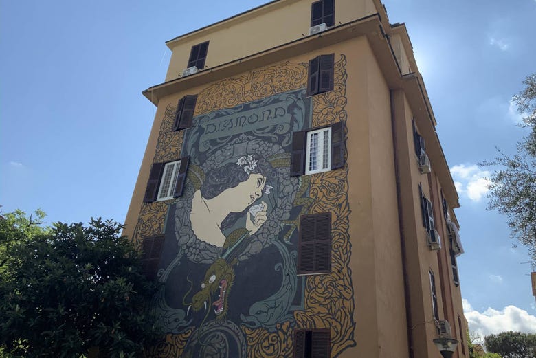 Un'opera di street art a Roma