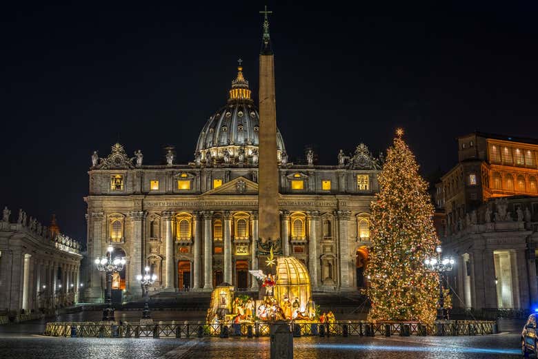 La Basilica di San Pietro sotto Natale