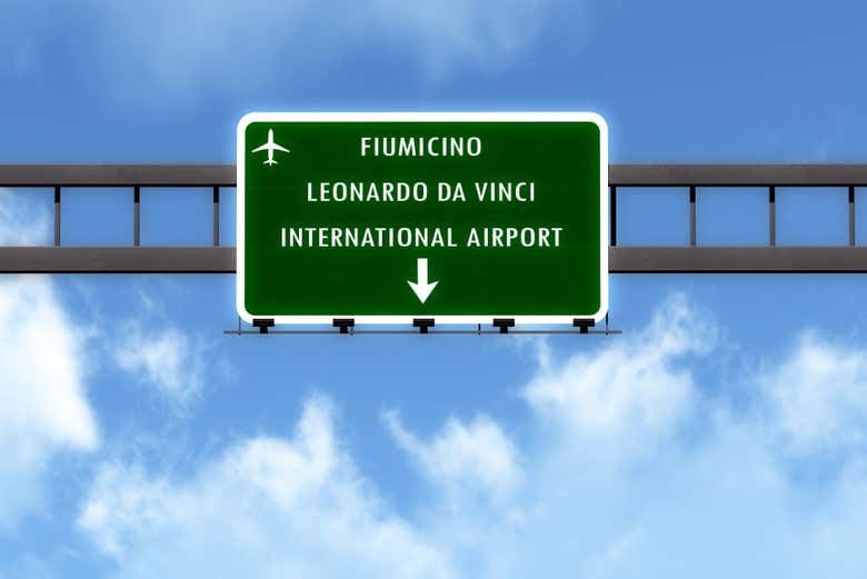 Cartello che indica l'arrivo all'aeroporto