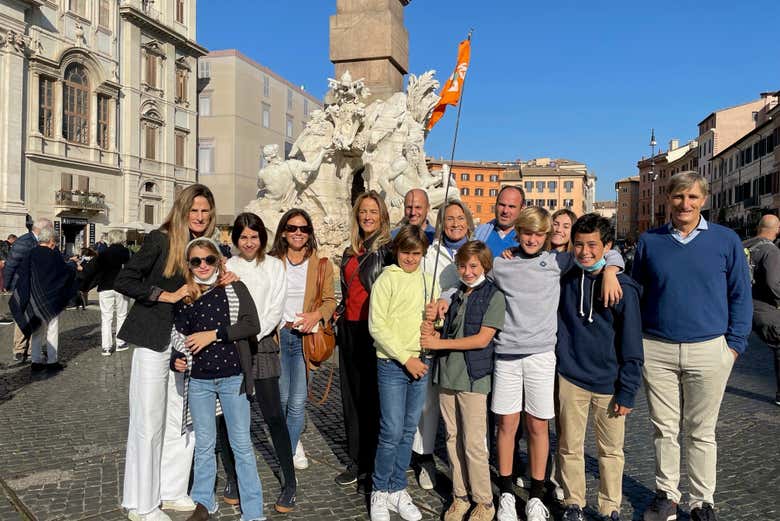 Familias disfrutando del centro de Roma