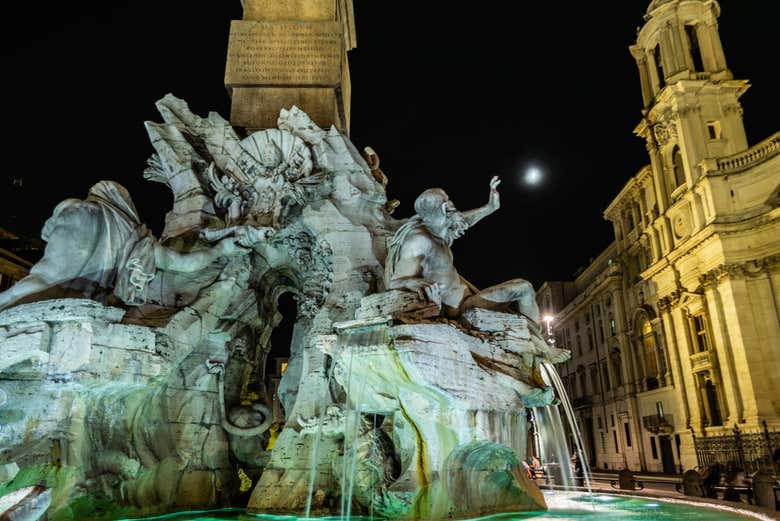 Fontana dei Quattro Fiumi, en la Piazza Navona