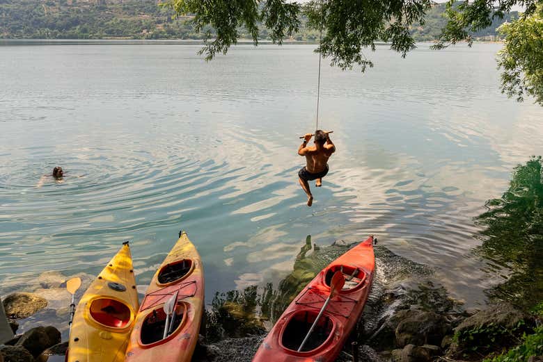 Take a dip in the lake to cool off