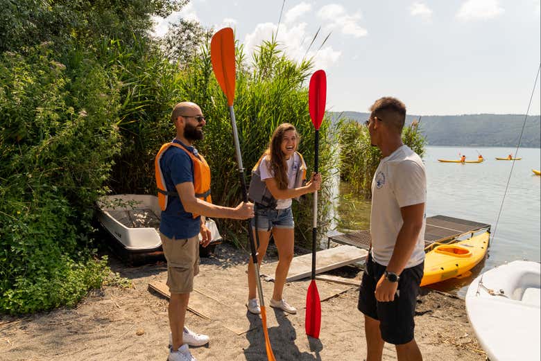 Kayak on a beautiful lake with your friends