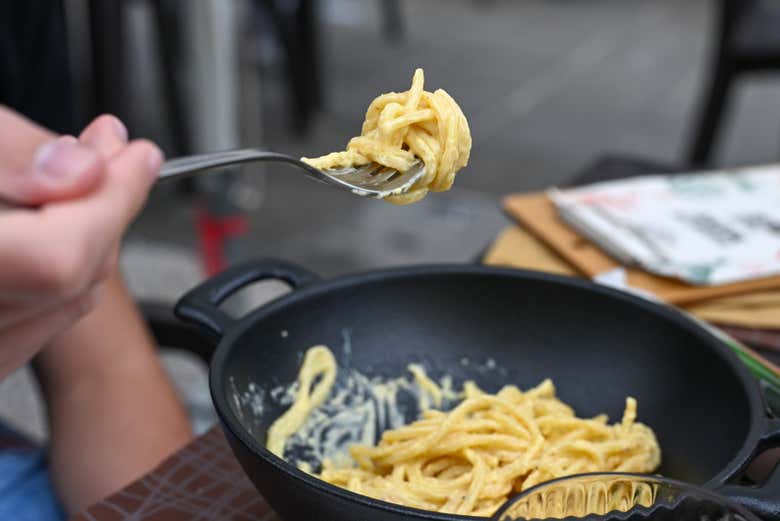 Provaremos cacio e pepe dependendo da disponibilidade