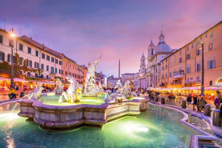 Fuente de Neptuno en la Piazza Navona
