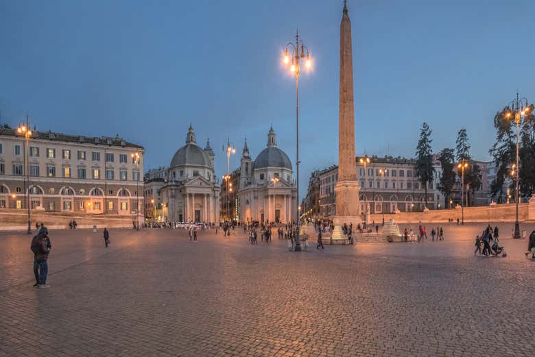 Piazza del Popolo al tramonto