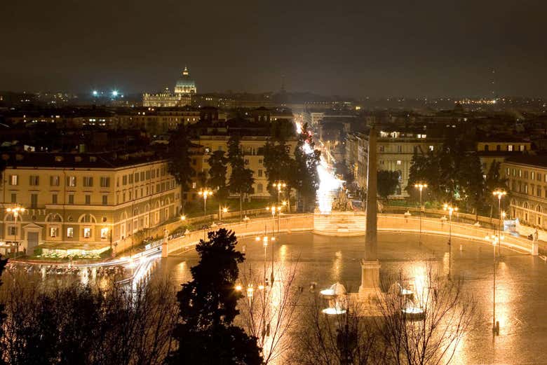 Il centro di Roma di sera