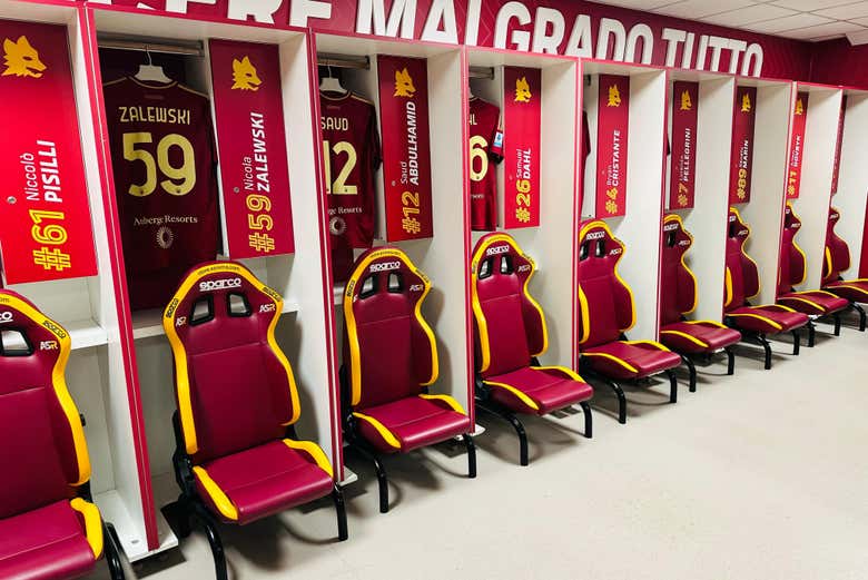 Gli spogliatoi dell'AS Roma