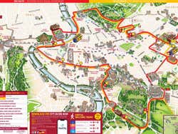 promotional image of bus routes and stops throughout Rome