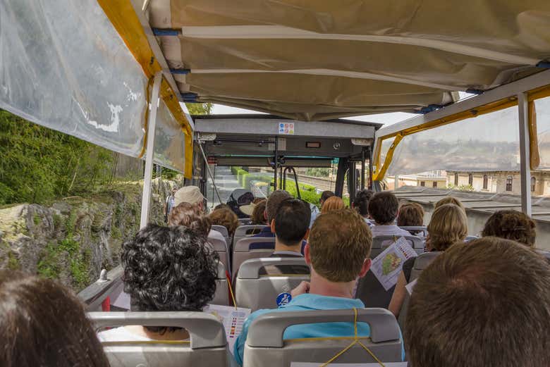 Enjoying the minibus tour