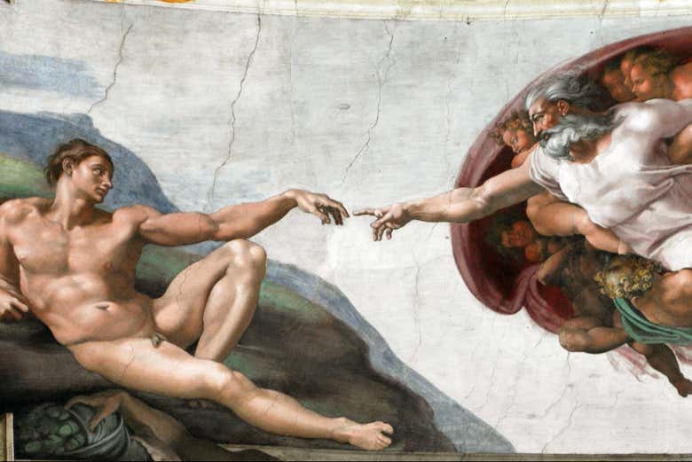 La creación de Adán de Miguel Ángel