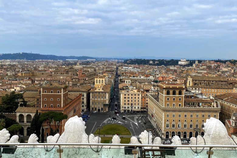 Vistas de Roma desde el Altar de la Patria