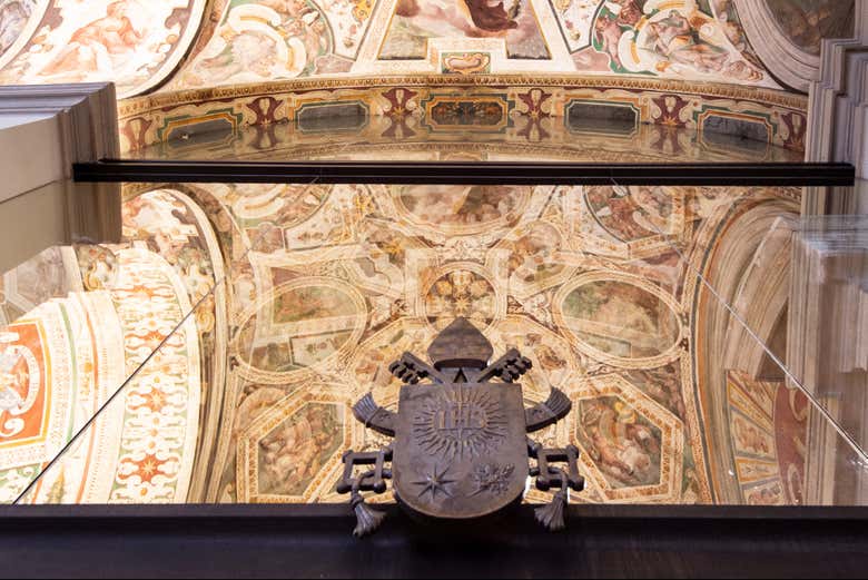 Admire the decorated ceilings