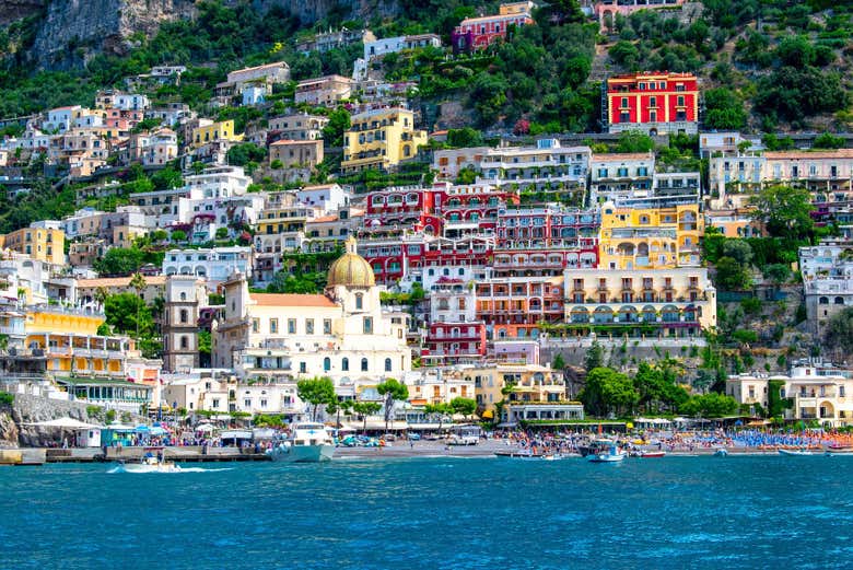 Contemplando Positano desde el barco