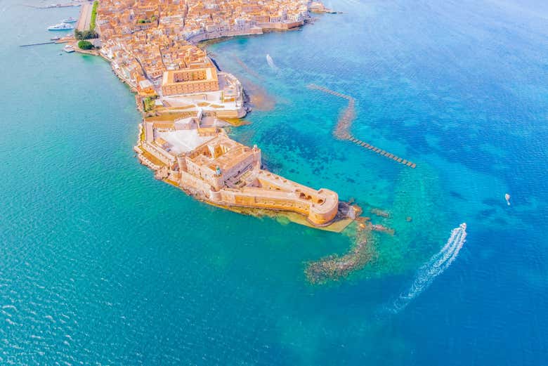 Vista aerea dell'isola di Ortigia