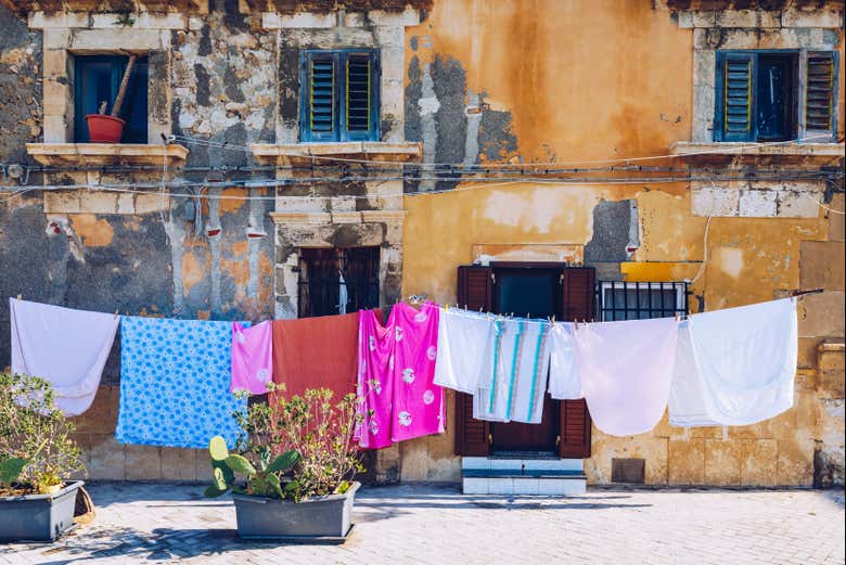 Casas tradicionales en Ortigia
