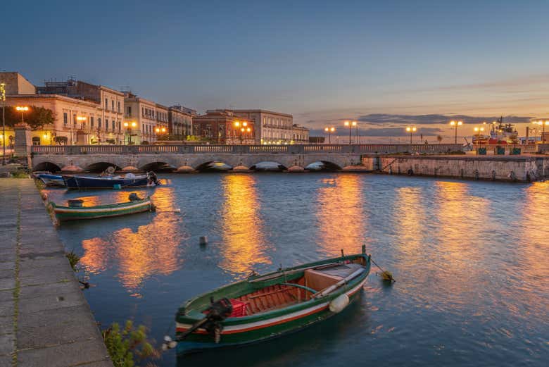 Isla de Ortigia al atardecer