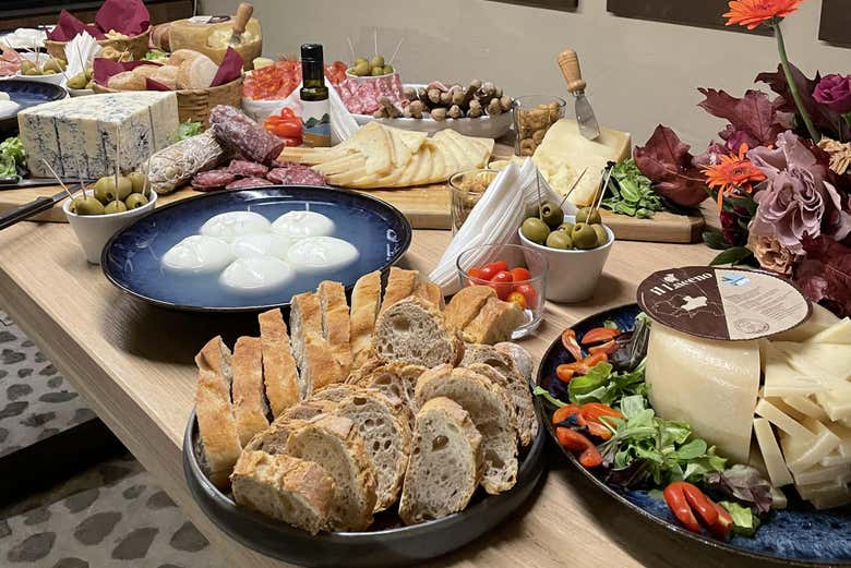 Teremos uma seleção de produtos italianos como acompanhamento