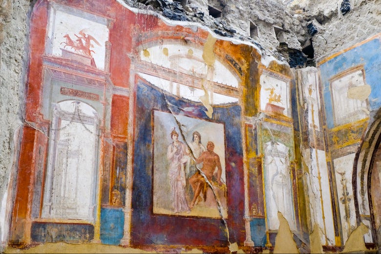 Mosaico de Juno y Minerva en Herculano