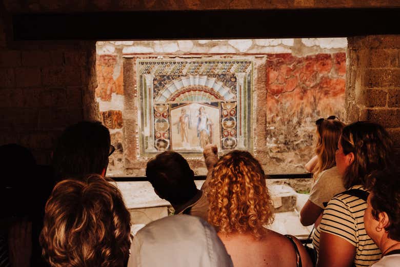 Restos de pinturas em Herculano
