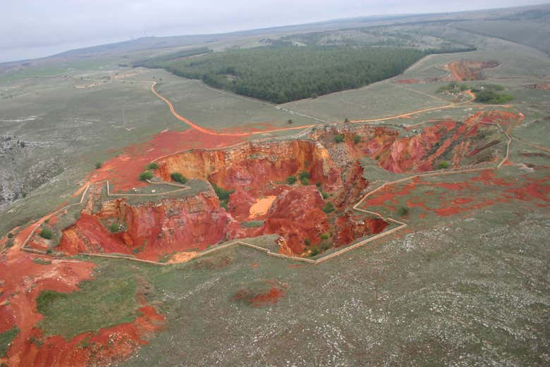 Aerial view of the bauxite mines of Apulia