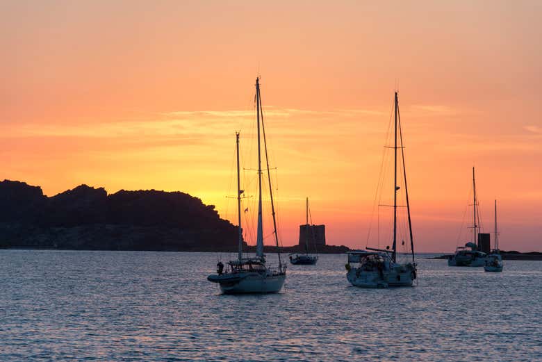 Les couleurs du coucher de soleil dans le golfe de l'Asinara