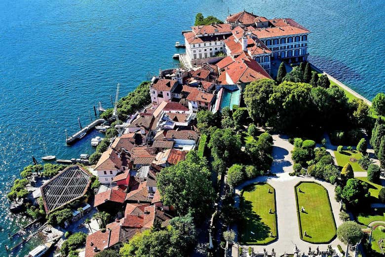 An aerial view of Isola Bella