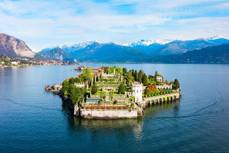 Vue aérienne sur Isola Bella 