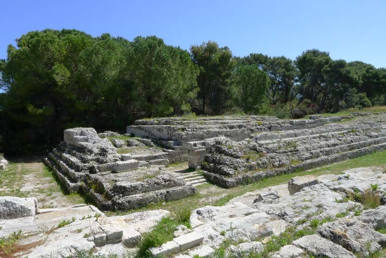 Ruínas da antiga civilização romana e grega