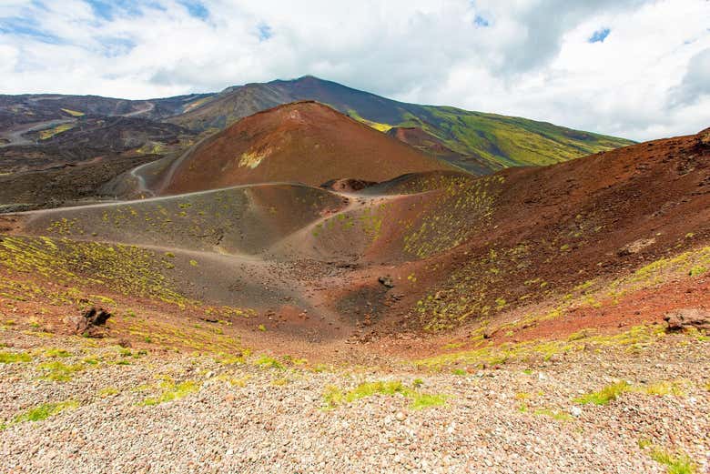 Desfrutando da excursão ao Etna