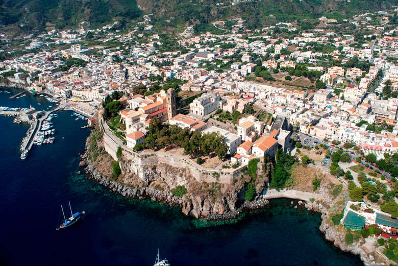 Vista aérea de la isla Lípari
