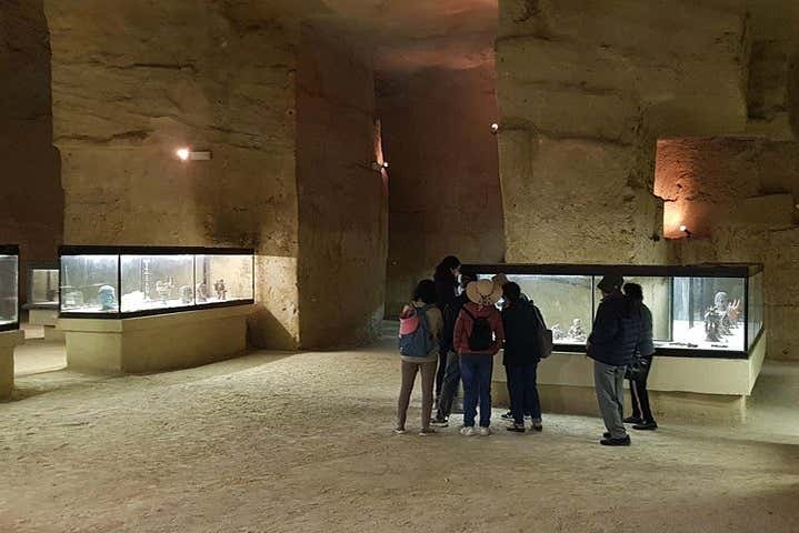 Enjoying the exhibition at Etruscopolis