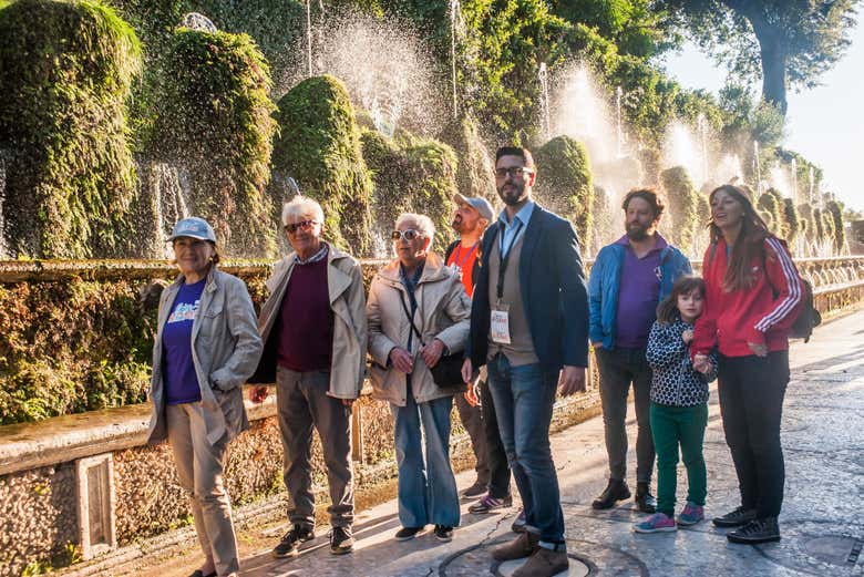 Durante il tour di Villa d'Este