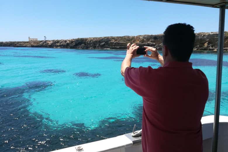Fotografando o mar azul